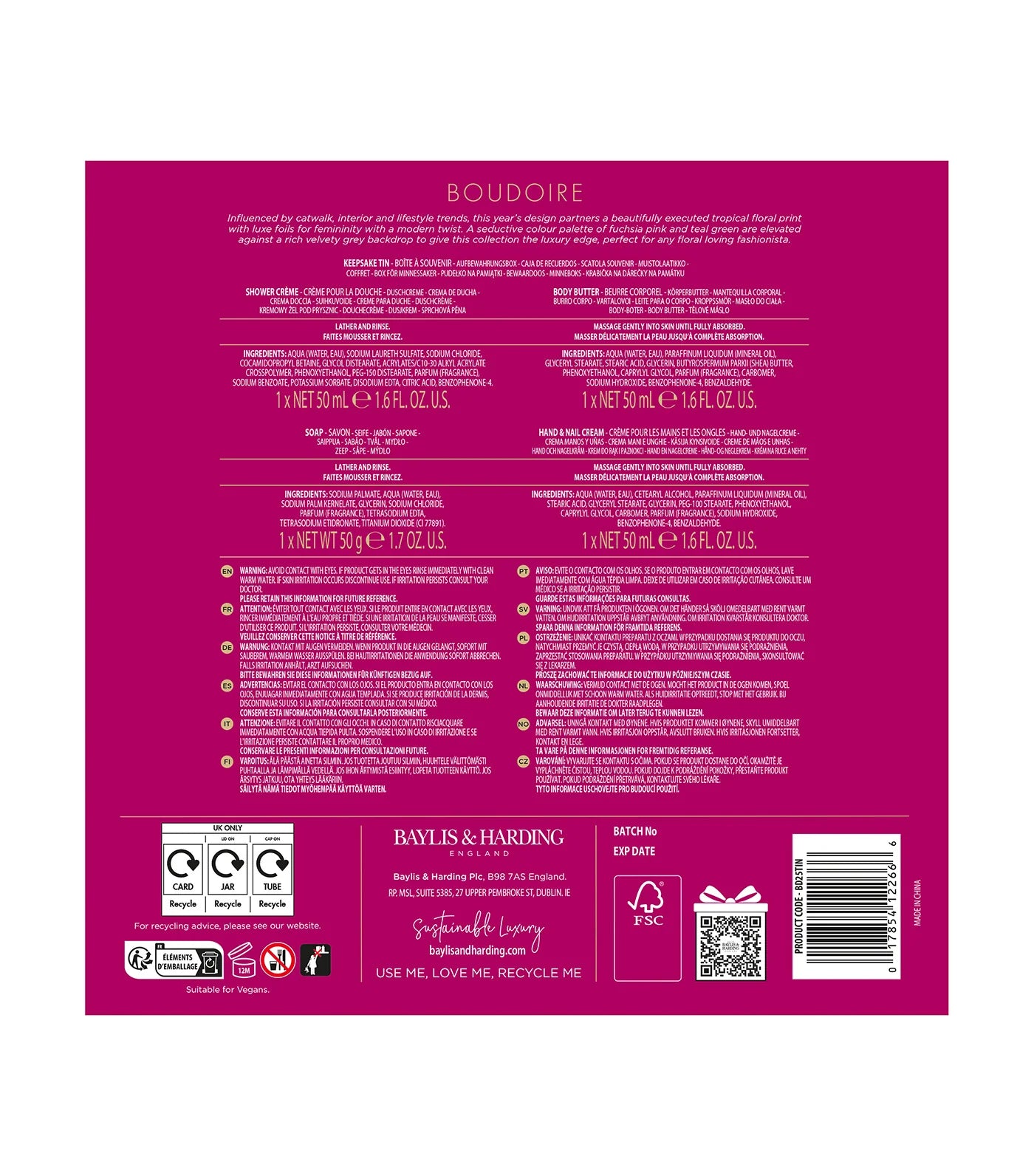 Baylis & Harding Boudoire Luxury Pamper Tin Gift Set