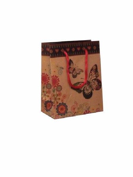 14.5X11.5X6CM BROWN PAPER BUTTERFLY G/BAG