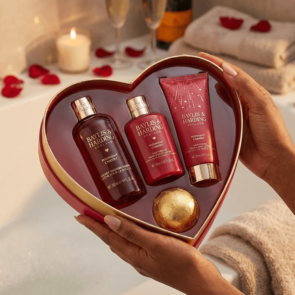 Baylis & Harding Midnight Cherry Keepsake Heart Gift Set