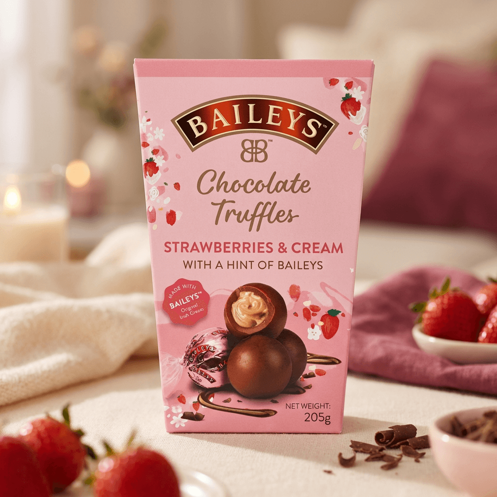 Baileys Strawberry & Cream Twist Wrapped Truffles – 205g