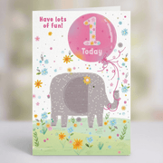 Age 1 Girl – 1st Birthday / Milestone Card