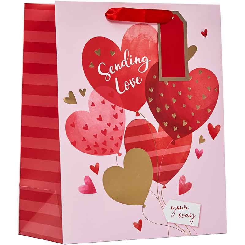 Sending Love Balloons Valentine's Day Large Gift Bag
