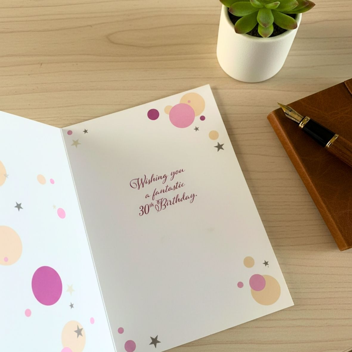 Fabulous at 30 – Pink & Silver Celebration Card