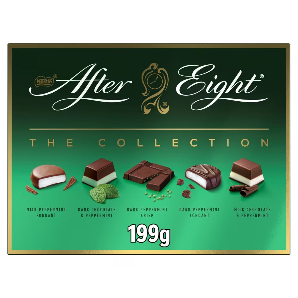 After Eight Collection Dark & Milk Peppermint Mint Chocolate Box 199g