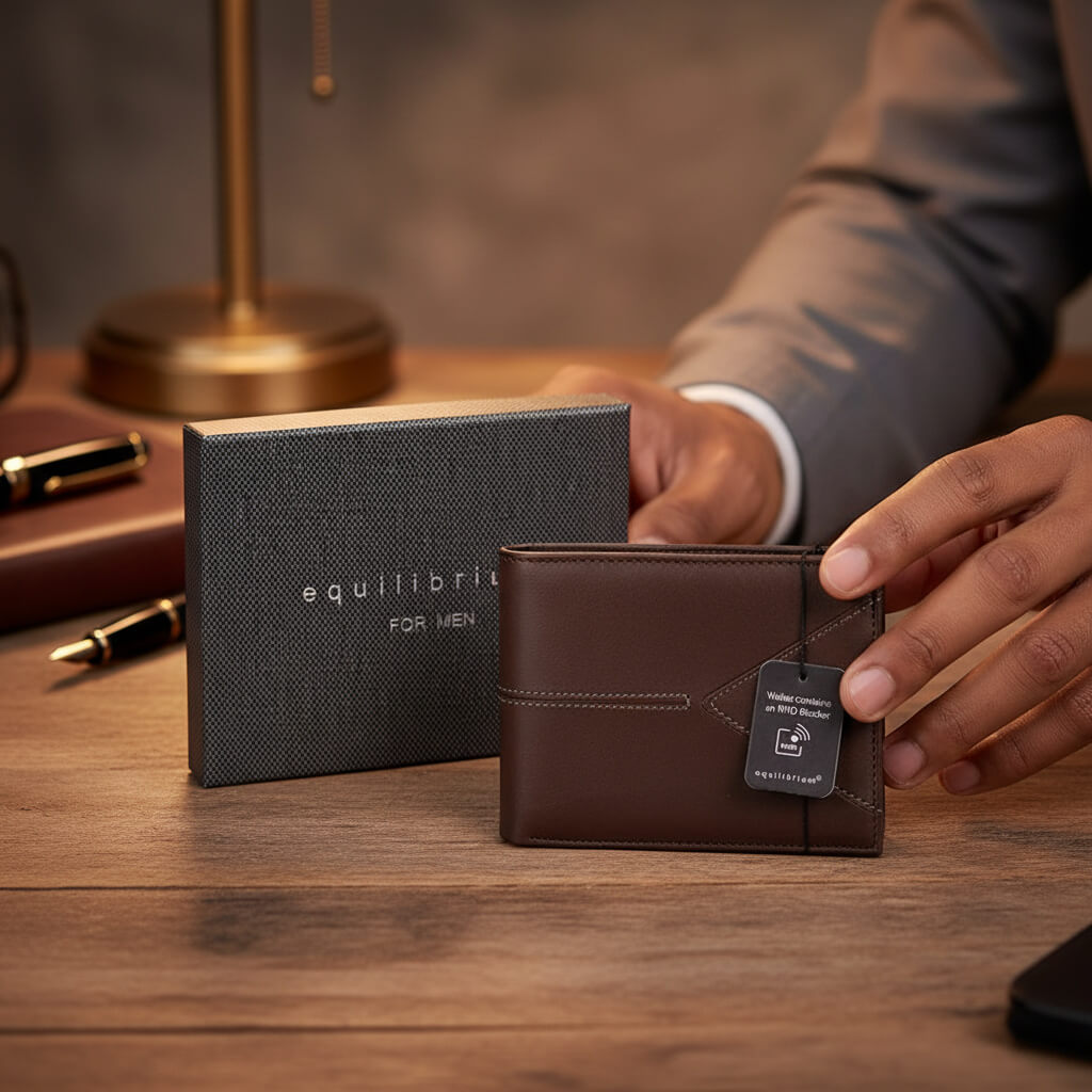 Equilibrium® RFID Leather Wallet for Men – Classic Gift Set