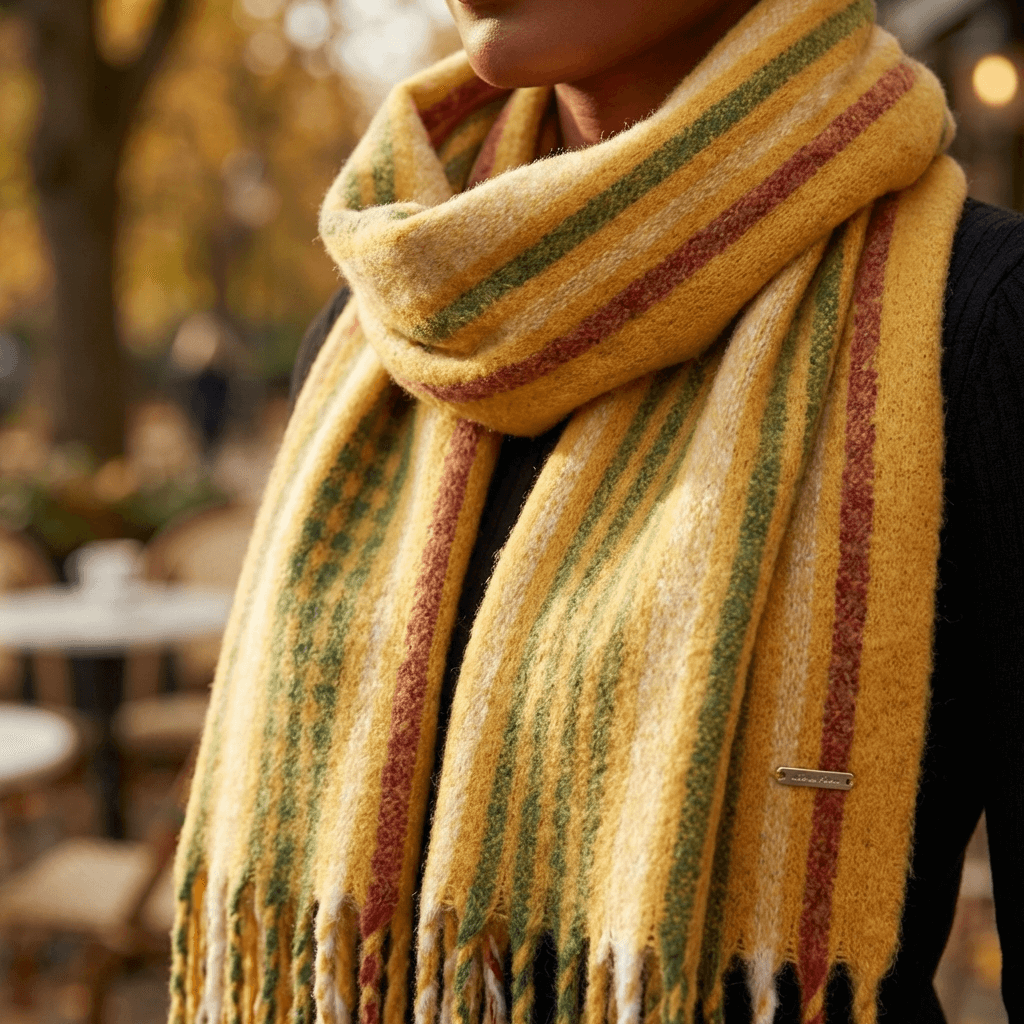 Cosy Heritage Plaid Scarf – Soft Fringe Finish