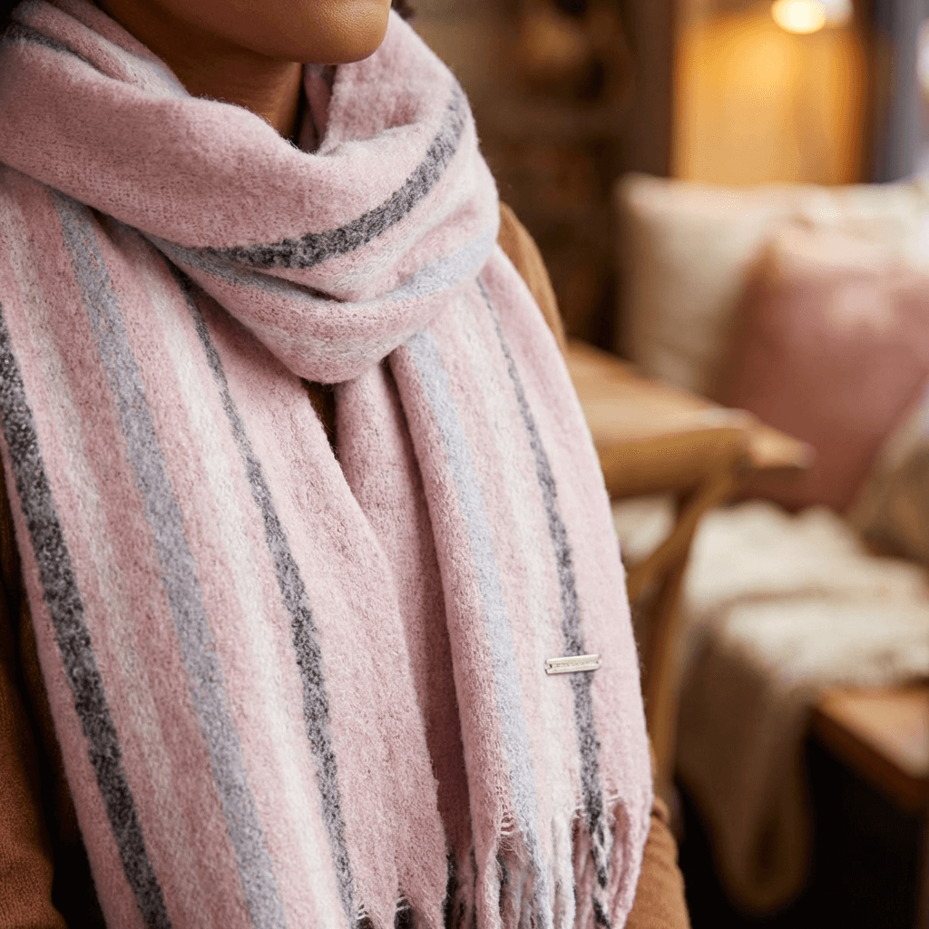 Cosy Heritage Plaid Scarf – Soft Fringe Finish