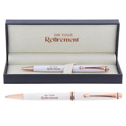Bridgewater Ladies Retirement Pen – White & Rose Gold