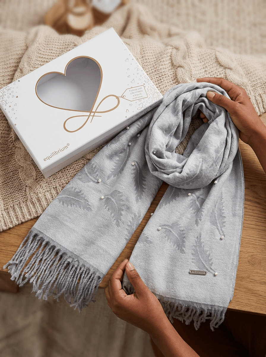 Pearl Feather Luxe Boxed Scarf