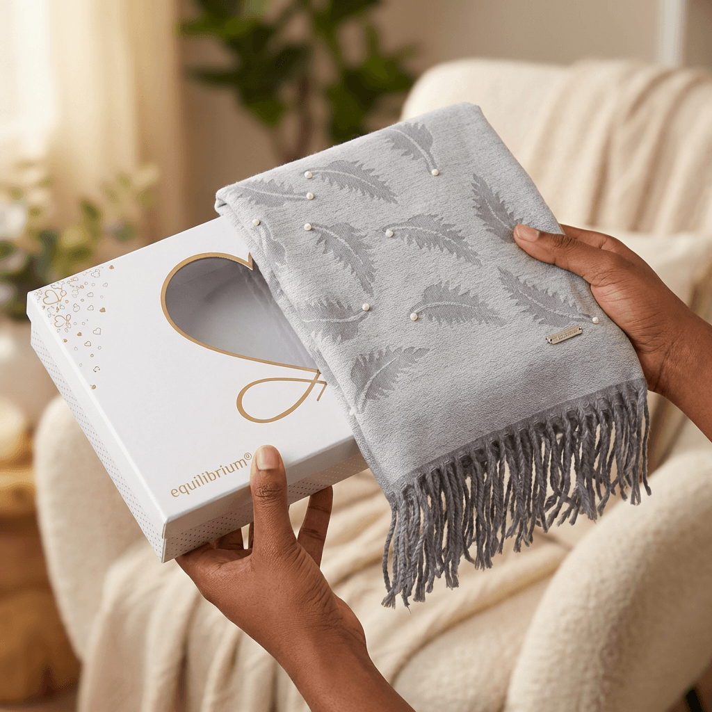 Pearl Feather Luxe Boxed Scarf