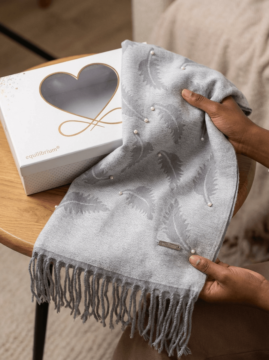 Pearl Feather Luxe Boxed Scarf
