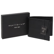 EQ For Men Centre Stitches RFID Wallet Black
