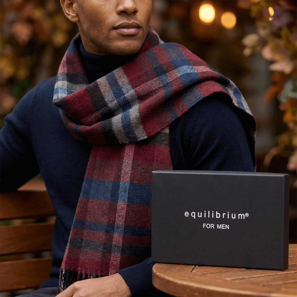 EQ For Men Classic Checked Fringed Scarf