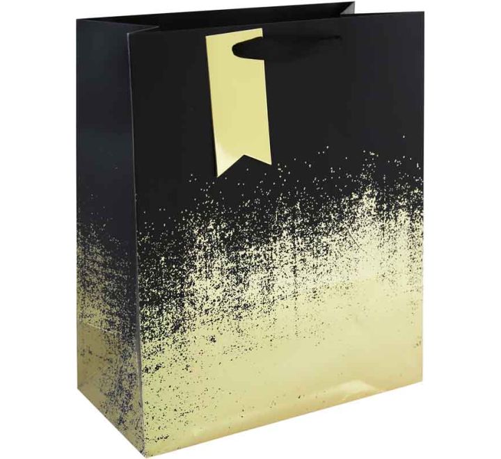 Black & Gold Distressed Gift Bag