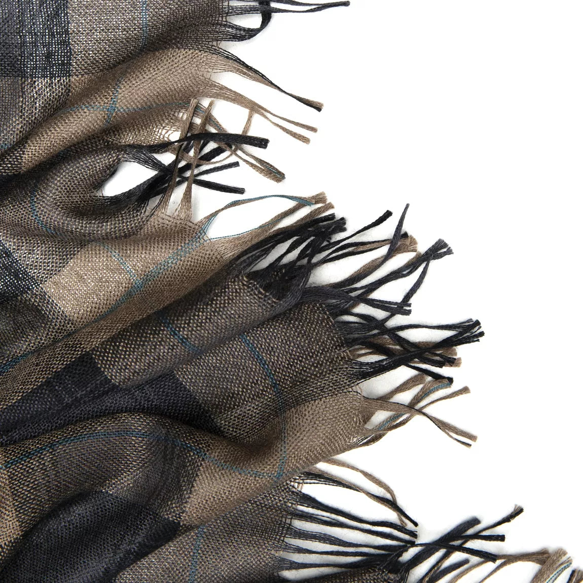 Kinalba Cashmere & Silk Earth Check Weekender Scarf