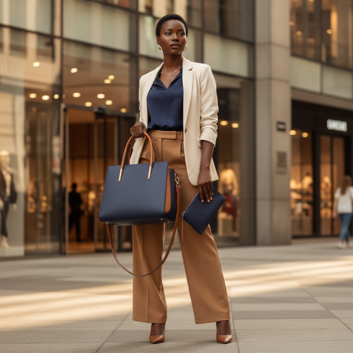 Maxine Patchwork Wax PU Leather set wallet Handbag – 31 × 25 × 14 cm Women’s Fashion Tote Bag