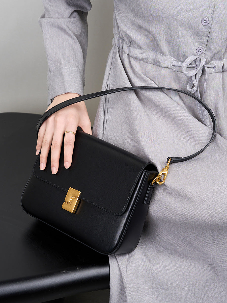 The Signet Leather Flap Bag