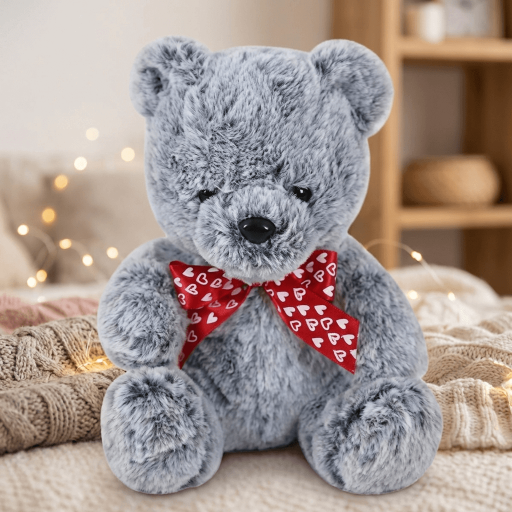 Assorted Plush Bear With Love Heart Ribbon