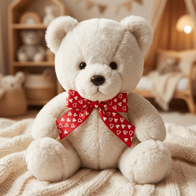 Assorted Plush Bear With Love Heart Ribbon