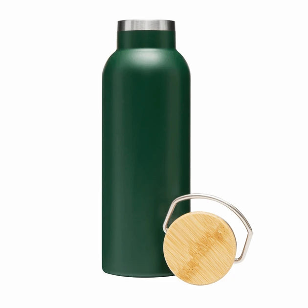 Eco Bamboo Lid Water Bottle  - 500ml (Green)