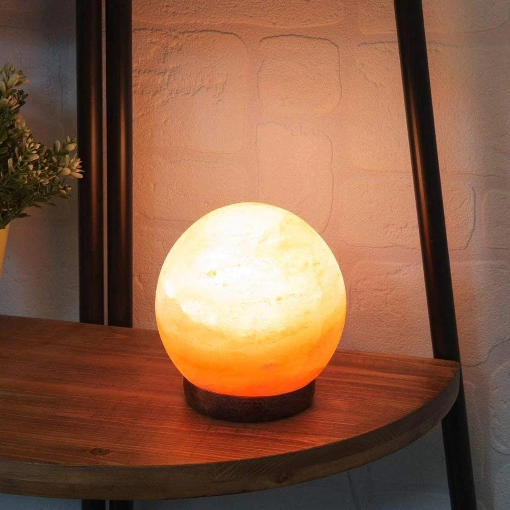 Himalayan Rock Salt Sphere Table Lamp