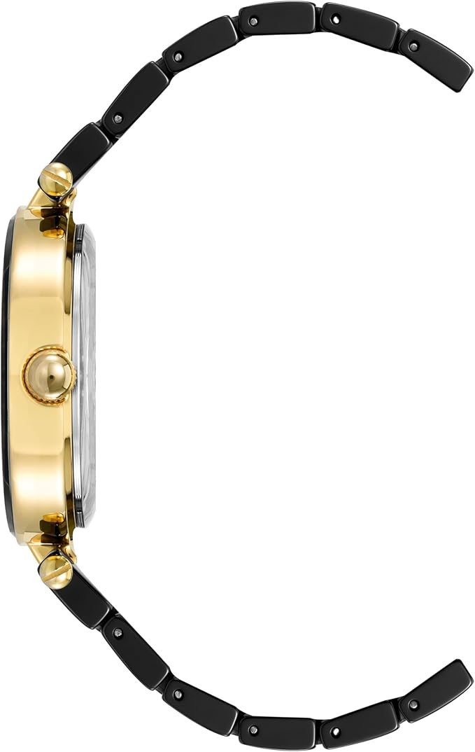 Anne Klein Diamond Accent Black & Gold Bracelet Watch