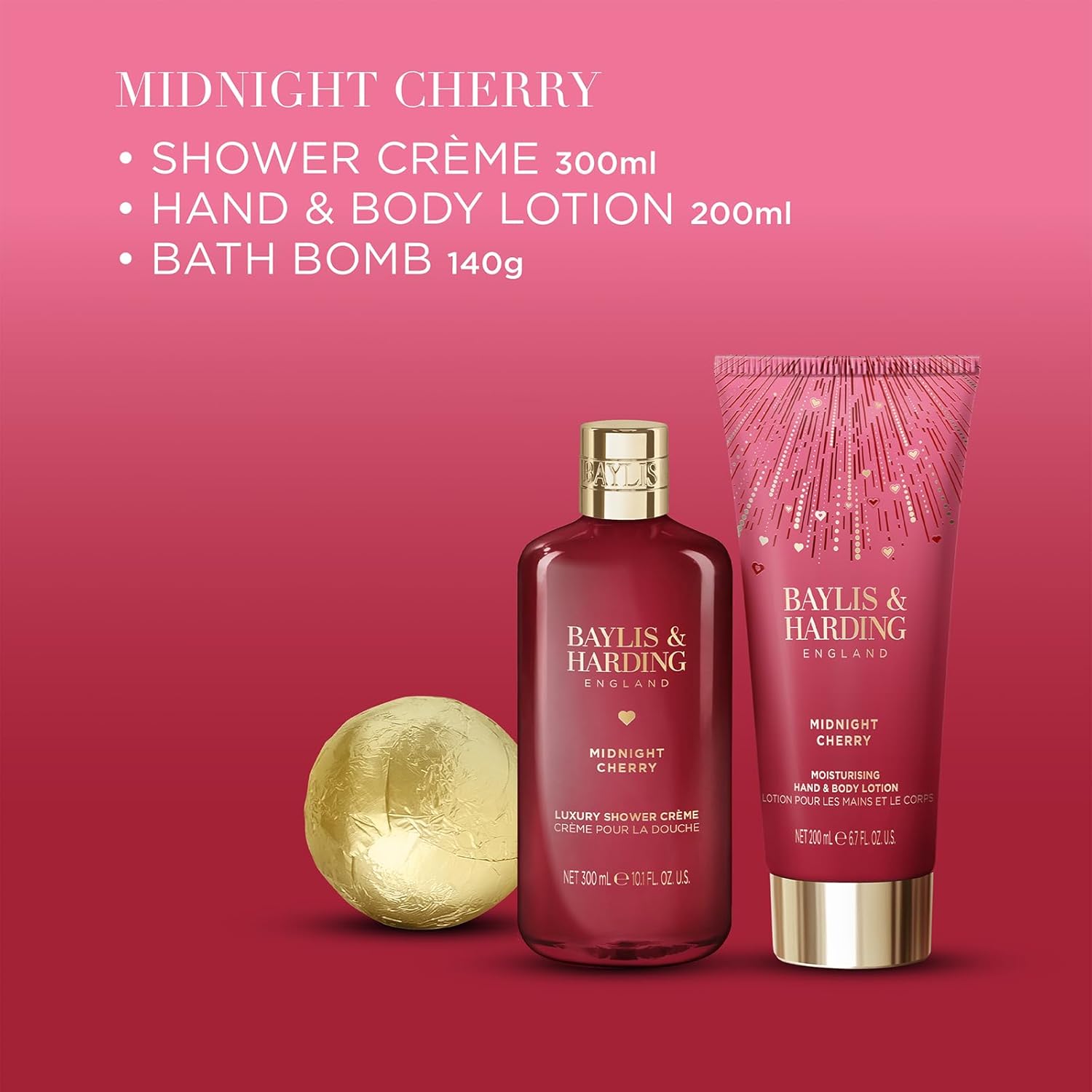 Baylis & Harding Midnight Cherry Keepsake Heart Gift Set