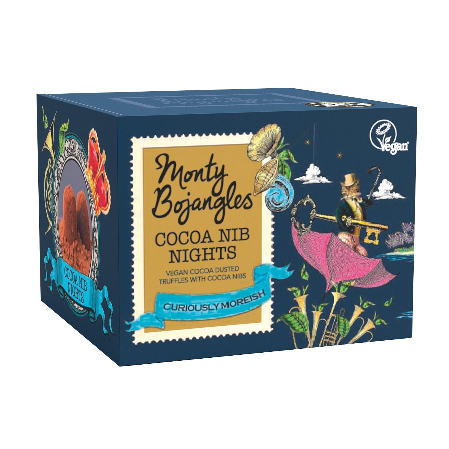 Cocoa Nibs gift box of Vegan Friendly cocoa dusted truffles 100g