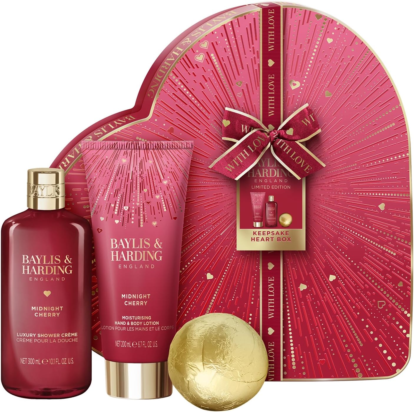 Baylis & Harding Midnight Cherry Keepsake Heart Gift Set