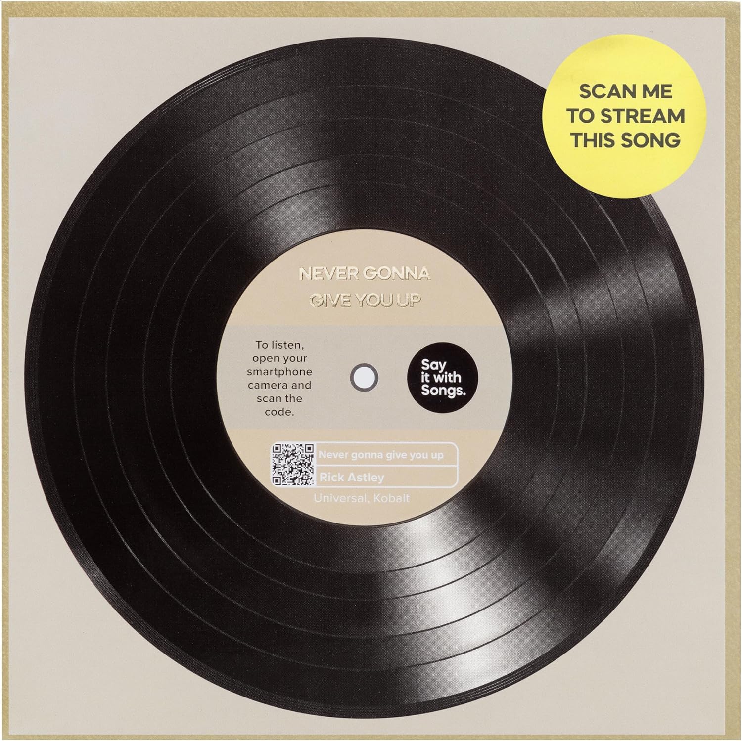 Say It With Songs Greeting Card - Never Gonna Give You Up - Rick Astley