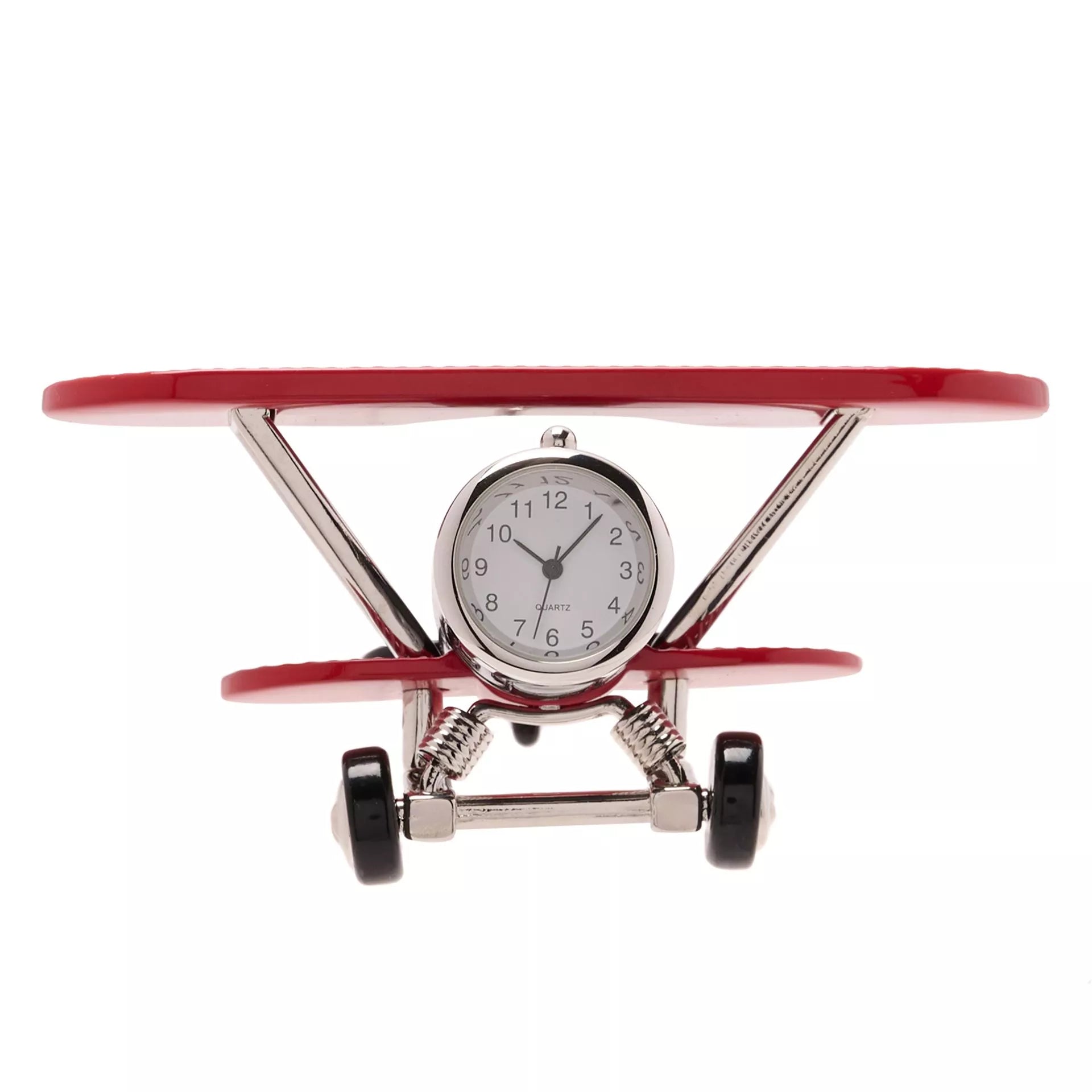 Widdop Miniature Bi Plane Clock - Red & Black