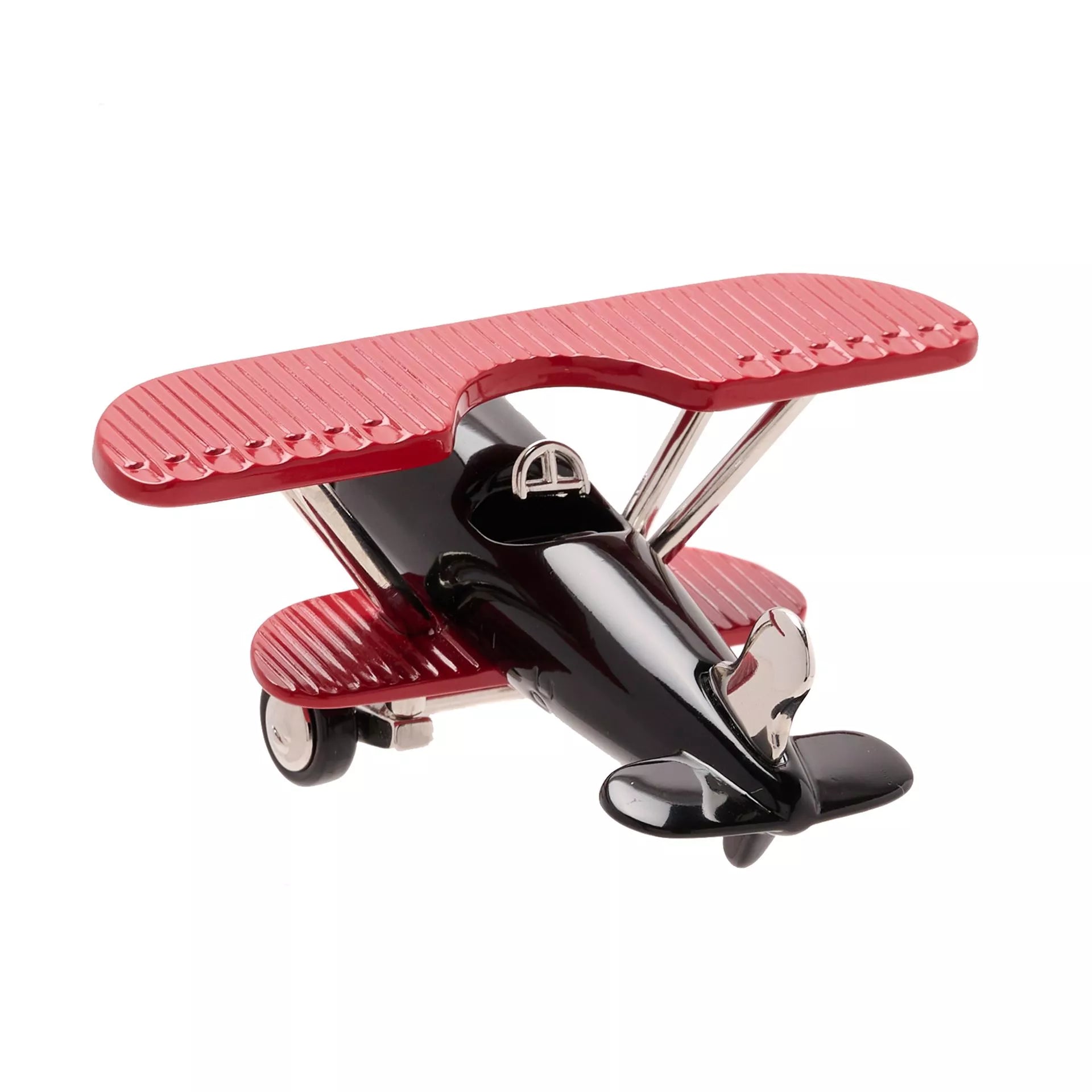 Widdop Miniature Bi Plane Clock - Red & Black