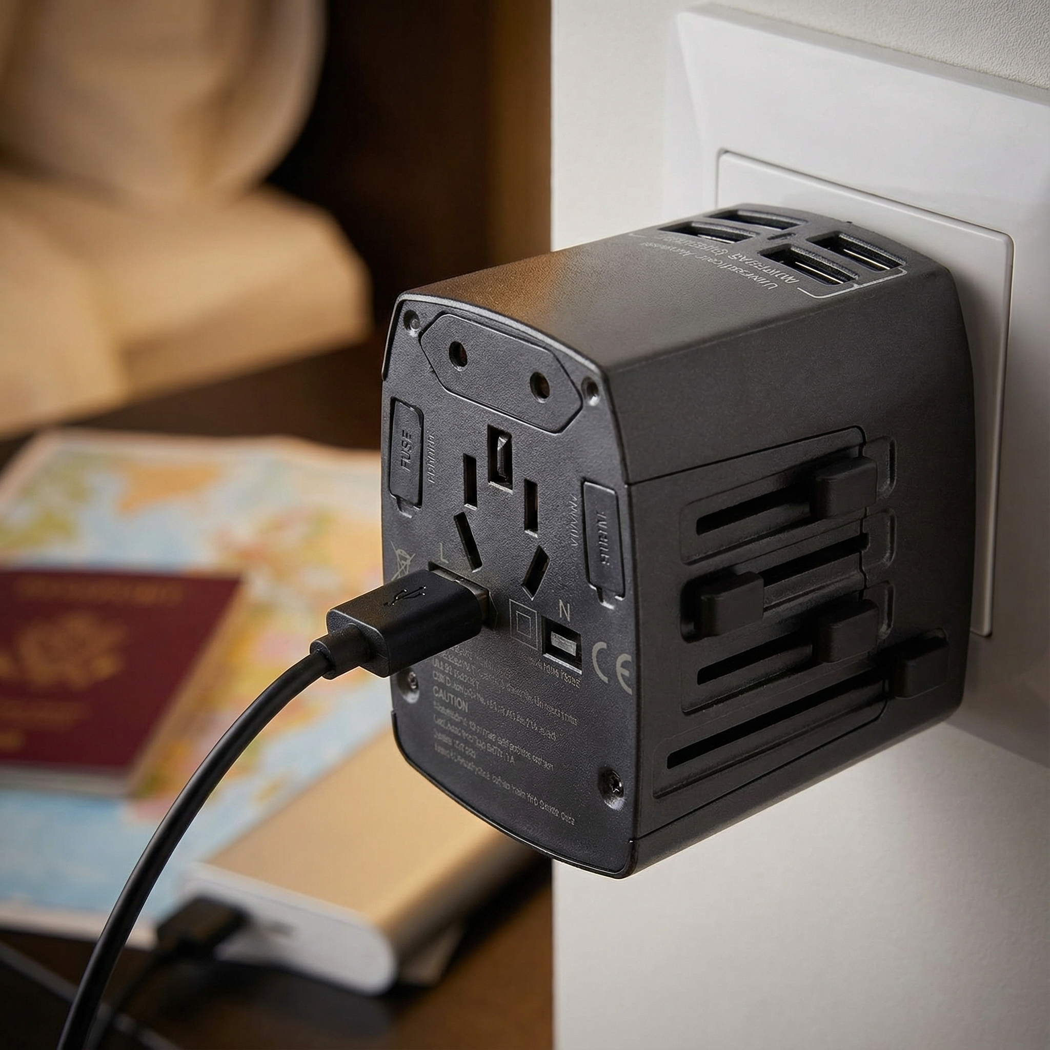 Anker Nano Travel Adapter – 4-in-1, 65W, Black