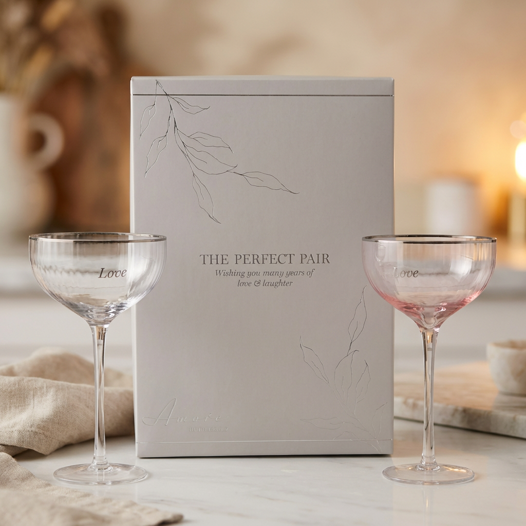 Amore Set of 2 Couple Glasses - Love