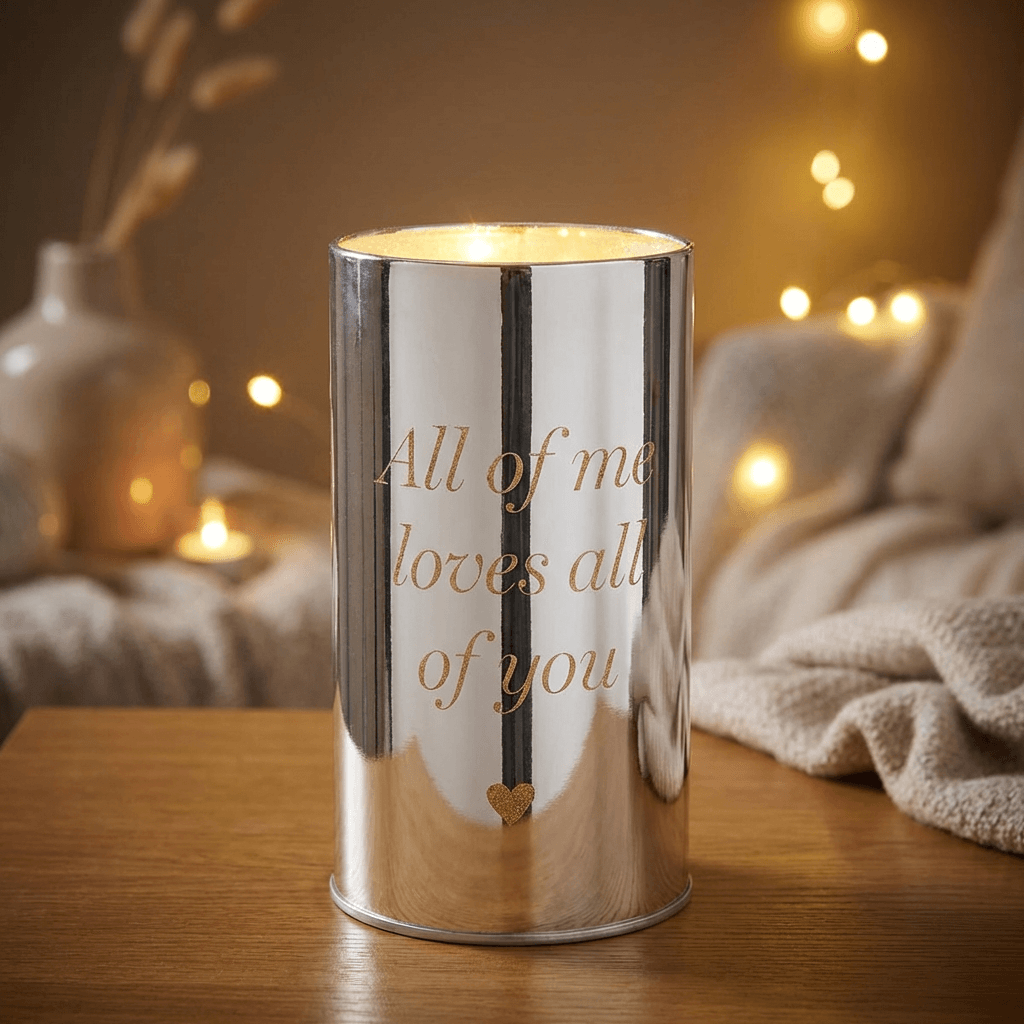 Amore Light Up Silver Tube Lamp "All of Me"
