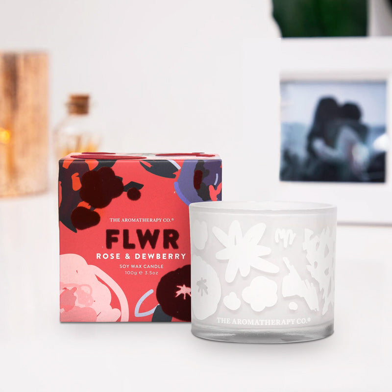 Aromatherapy FLWR Candle Rose and Dewberry, 100g