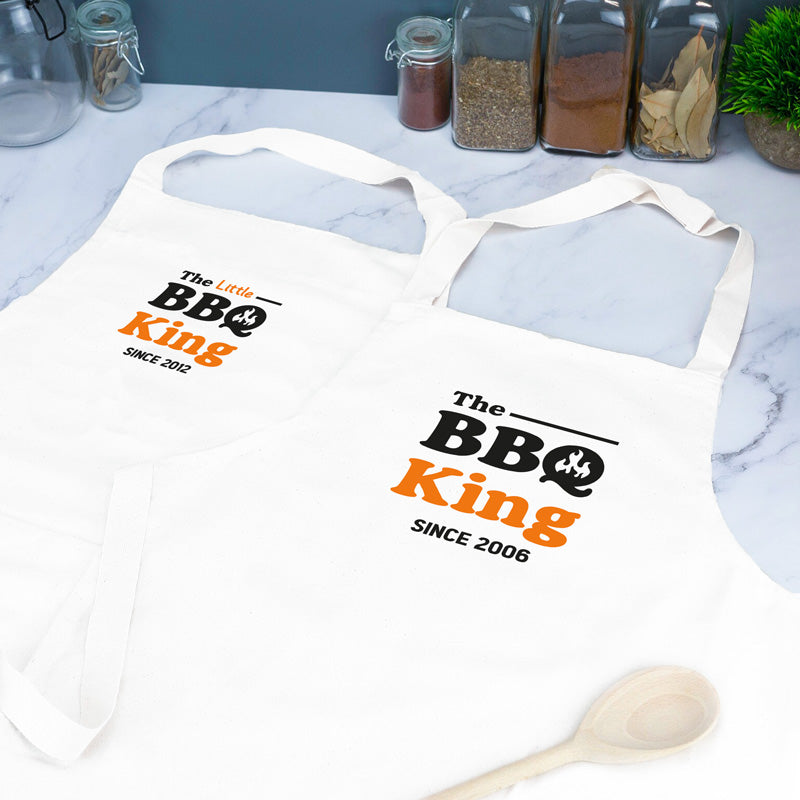 Personalised Daddy & Me BBQ King Apron Set -Year