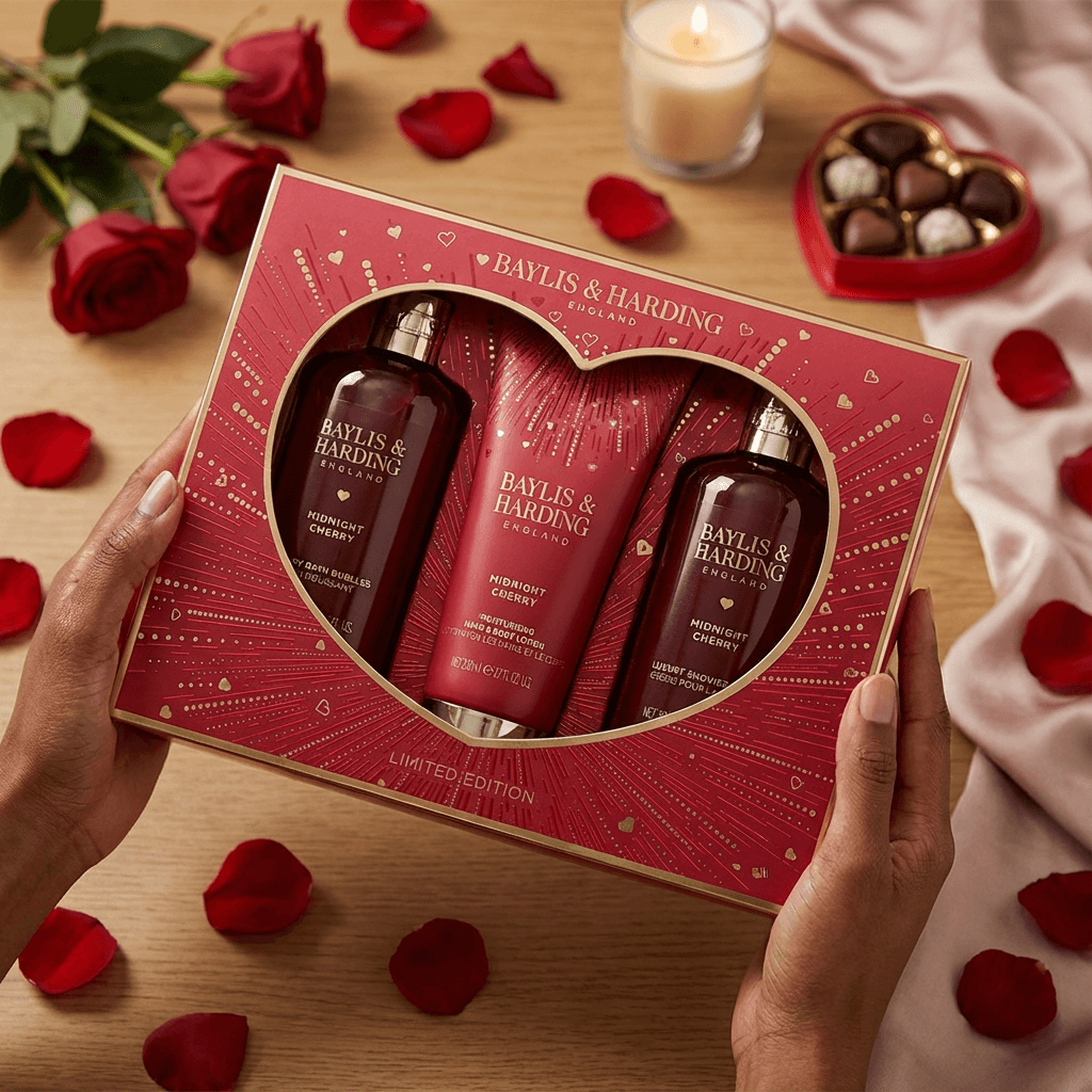 Baylis & Harding Midnight Cherry Luxury Body Trio Gift Set