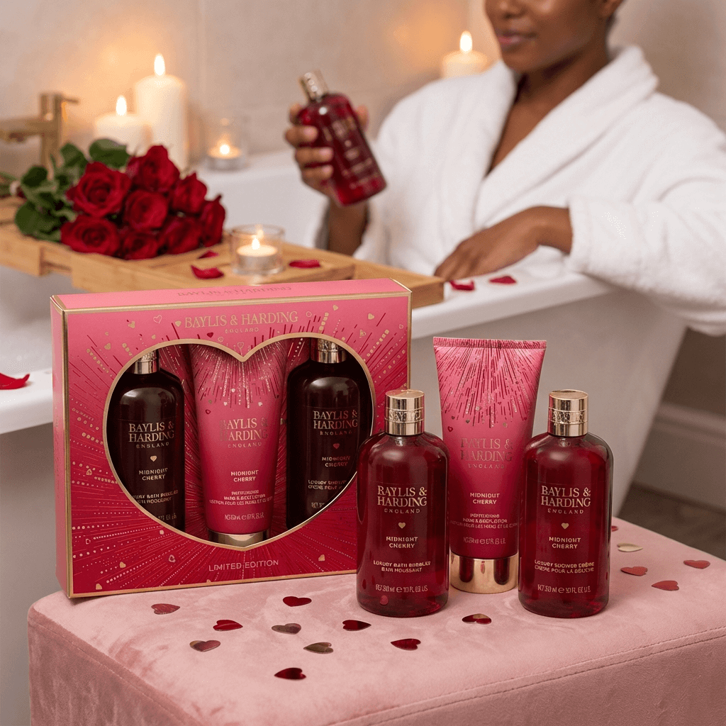Baylis & Harding Midnight Cherry Luxury Body Trio Gift Set