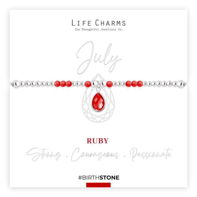 July Birthstone Bracelet – Ruby