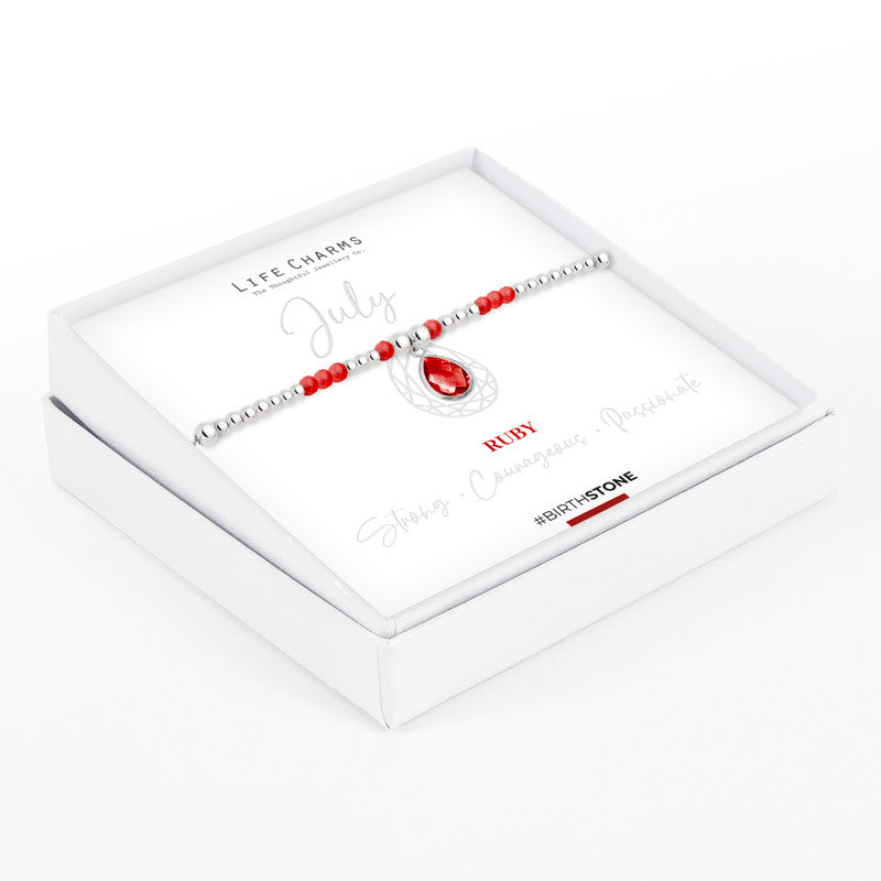 July Birthstone Bracelet – Ruby