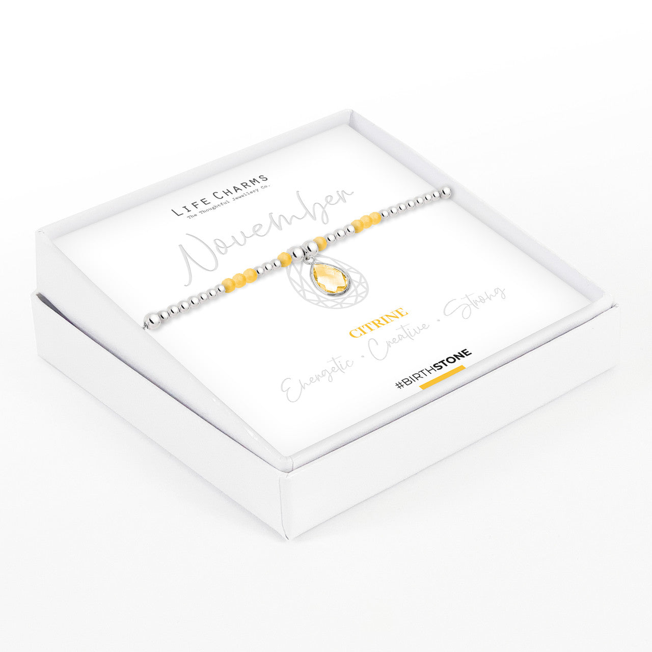 November Birthstone Bracelet – Yellow Citrine