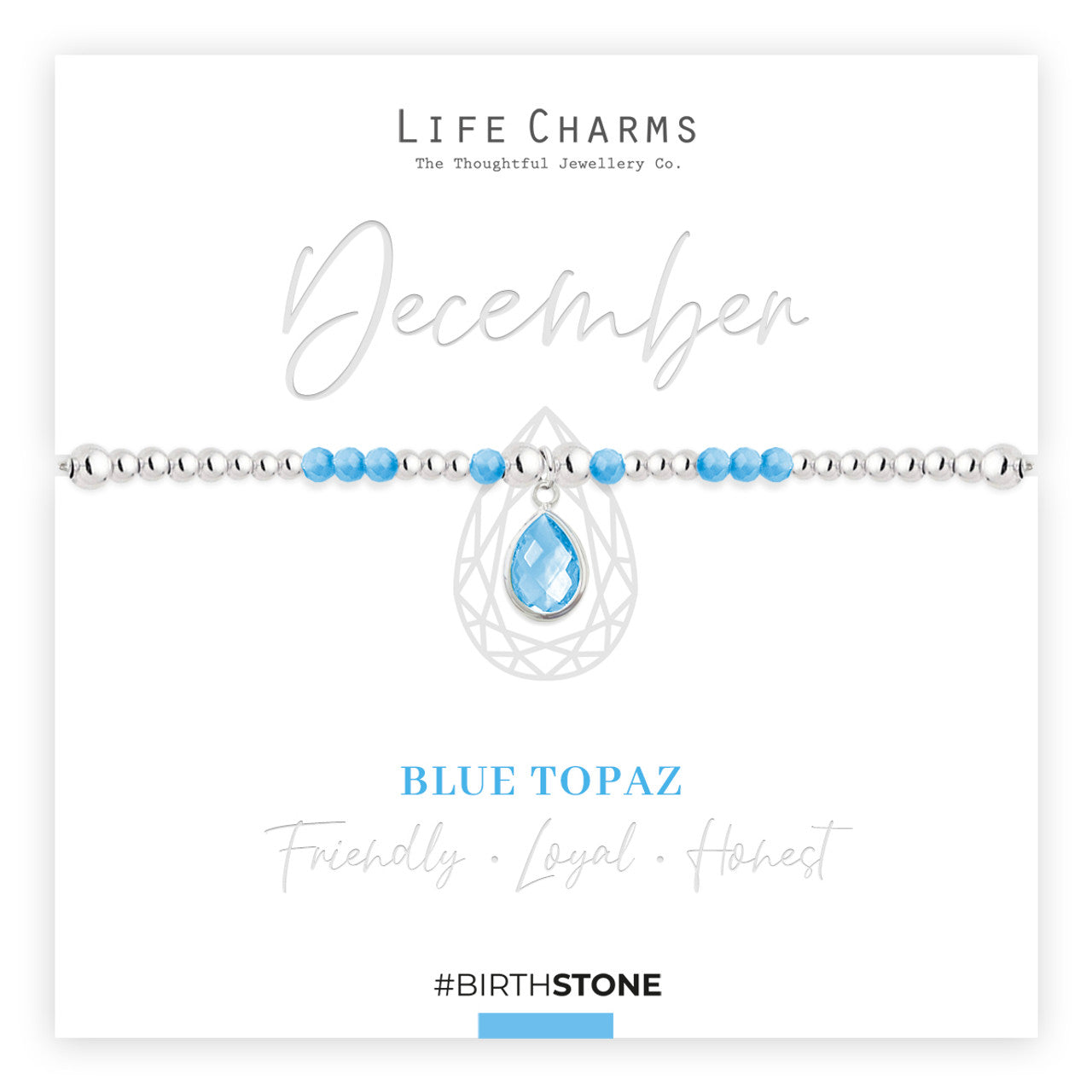 December Birthstone Bracelet – Blue Topaz