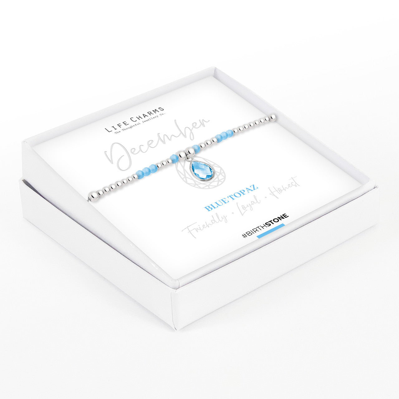 December Birthstone Bracelet – Blue Topaz