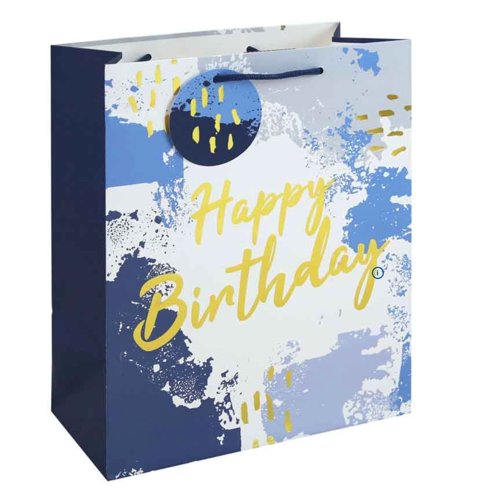 Blue Watercolour Happy Birthday Gift Bag – Medium & Large Gift Bag