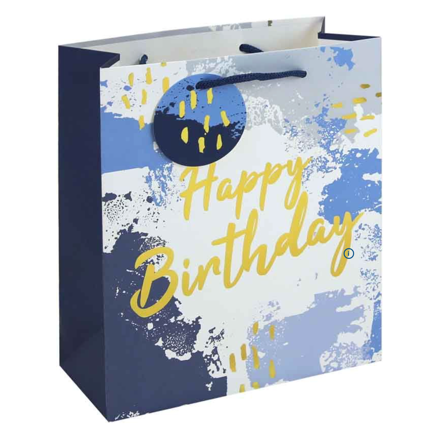 Blue Watercolour Happy Birthday Gift Bag – Medium & Large Gift Bag