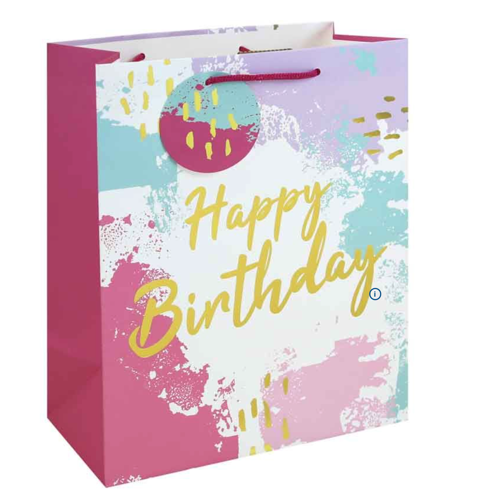Pink Watercolour Happy Birthday Gift Bag – Medium & Large Gift Bag