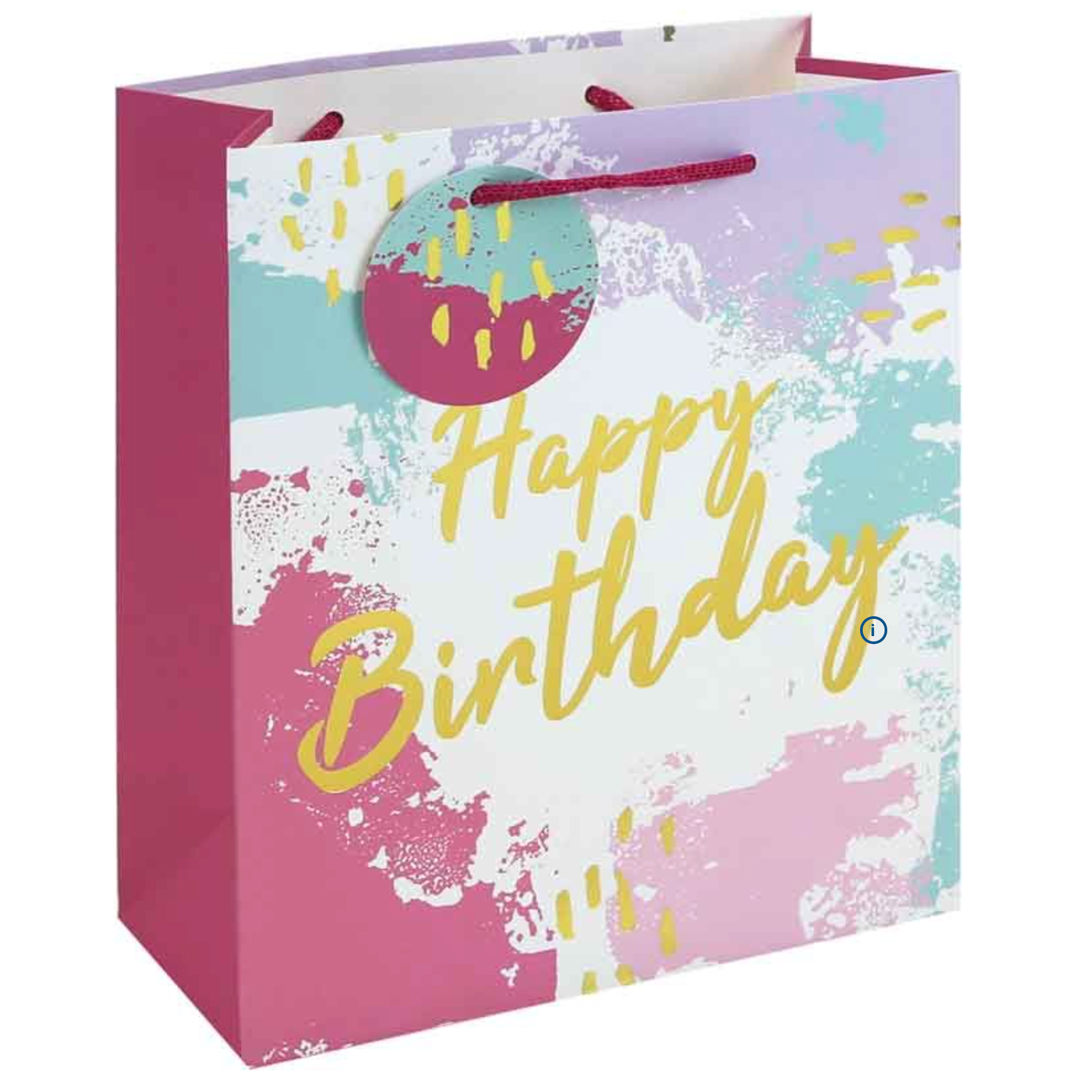 Pink Watercolour Happy Birthday Gift Bag – Medium & Large Gift Bag