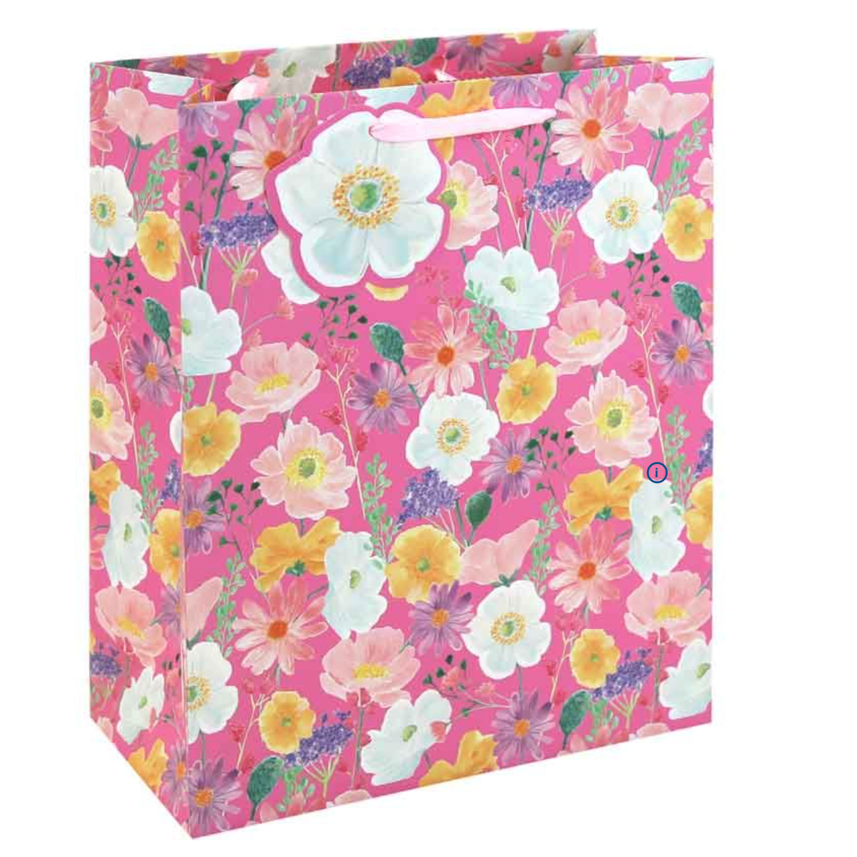 Floral Gift Bag – Medium & Large Gift Bag with Pink Ribbon Handles