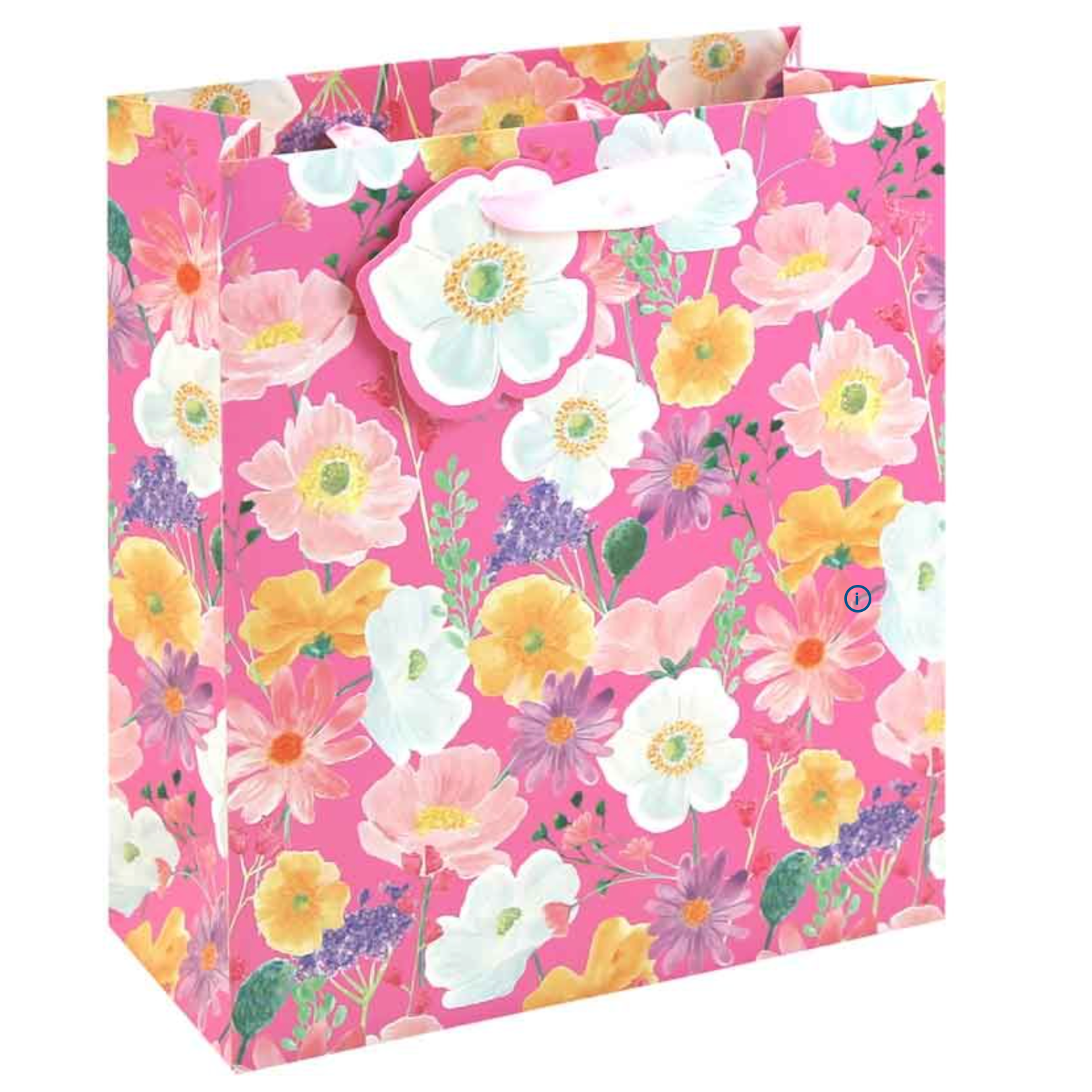 Floral Gift Bag – Medium & Large Gift Bag with Pink Ribbon Handles